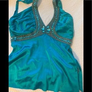 Versace silk halter top small (gorgeous color!)🦋